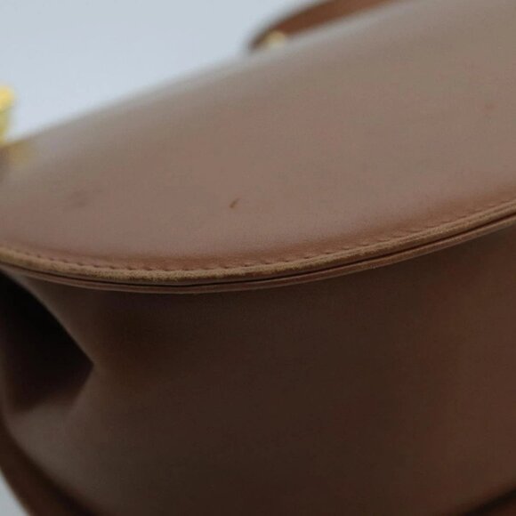 Salvatore Ferragamo Shoulder Bag Leather Gold Brown Auth 100786 - Picture 5 of 16